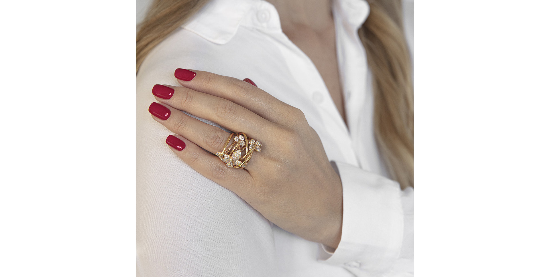 Prsteň s diamantmi Butterfly Efect