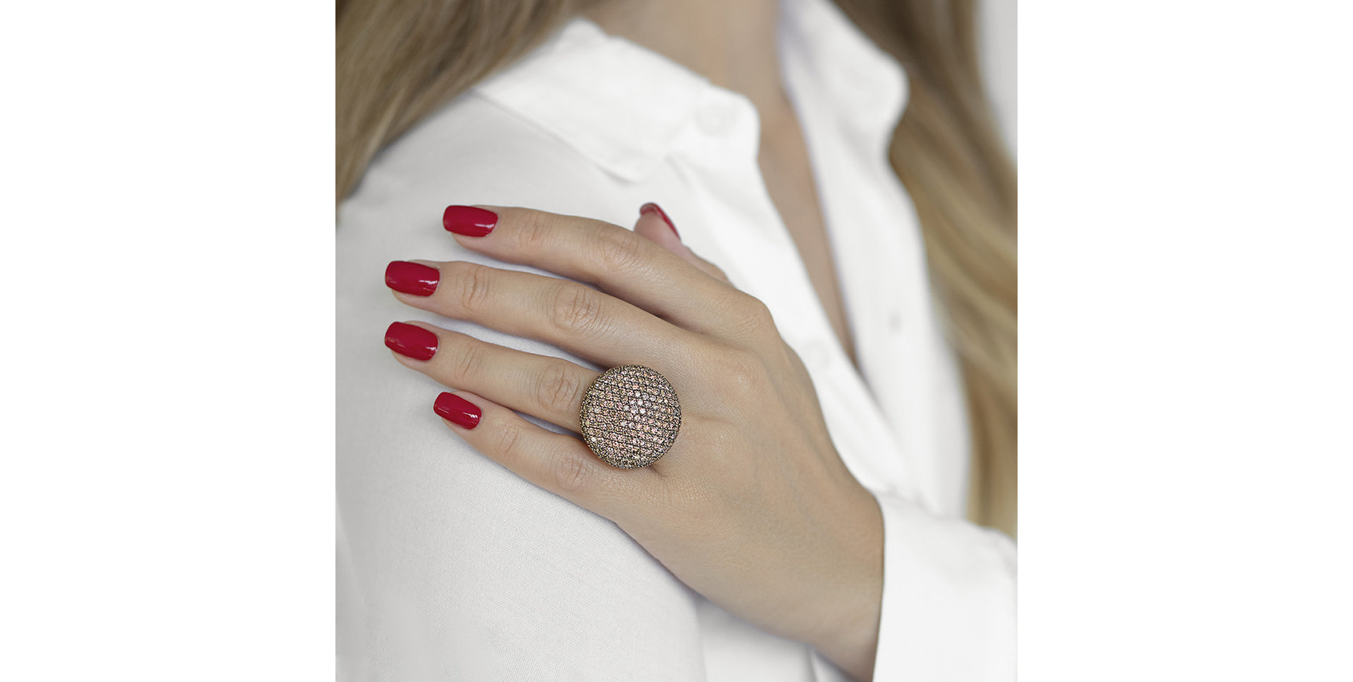 Prsteň s hnedými diamantmi Daring Sunset