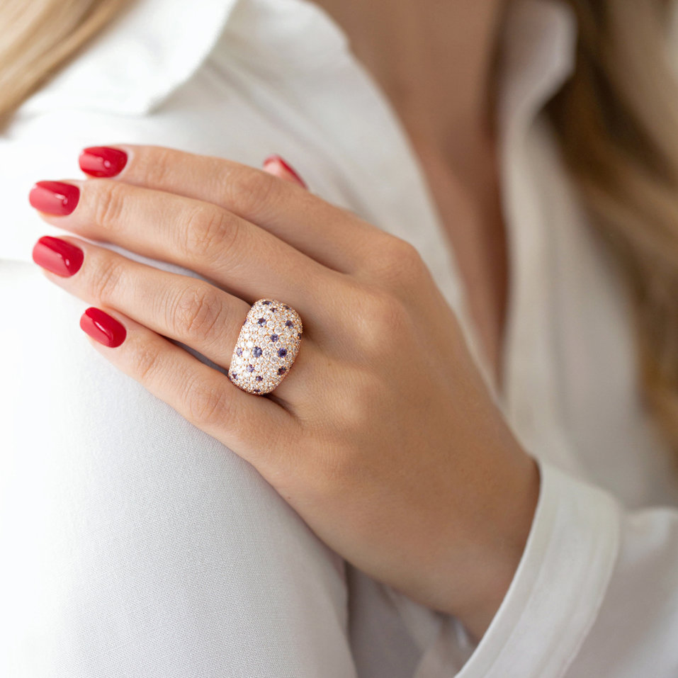 Prsteň s diamantmi a zafírmi Star Kingdom