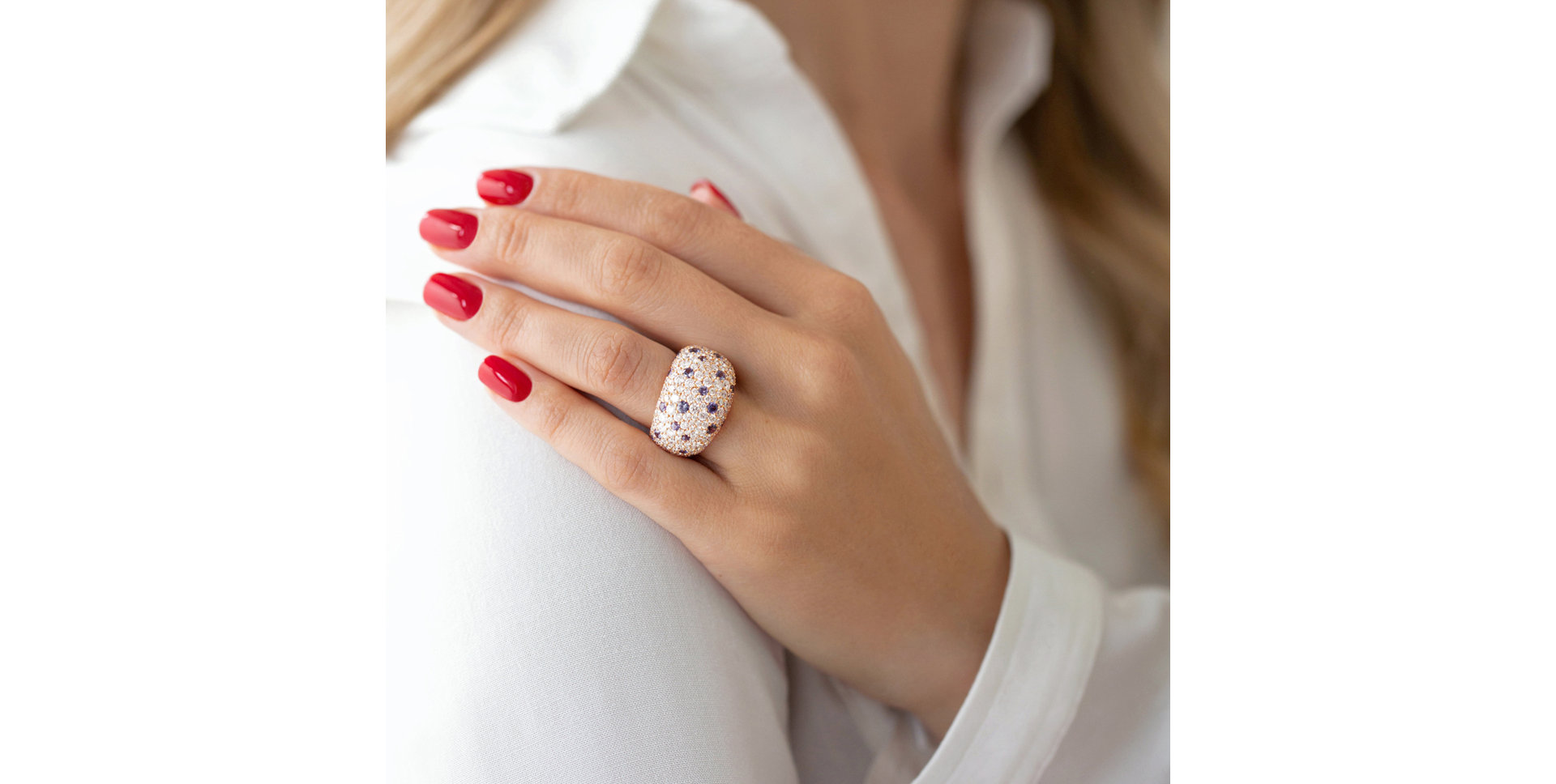 Prsteň s diamantmi a zafírmi Star Kingdom