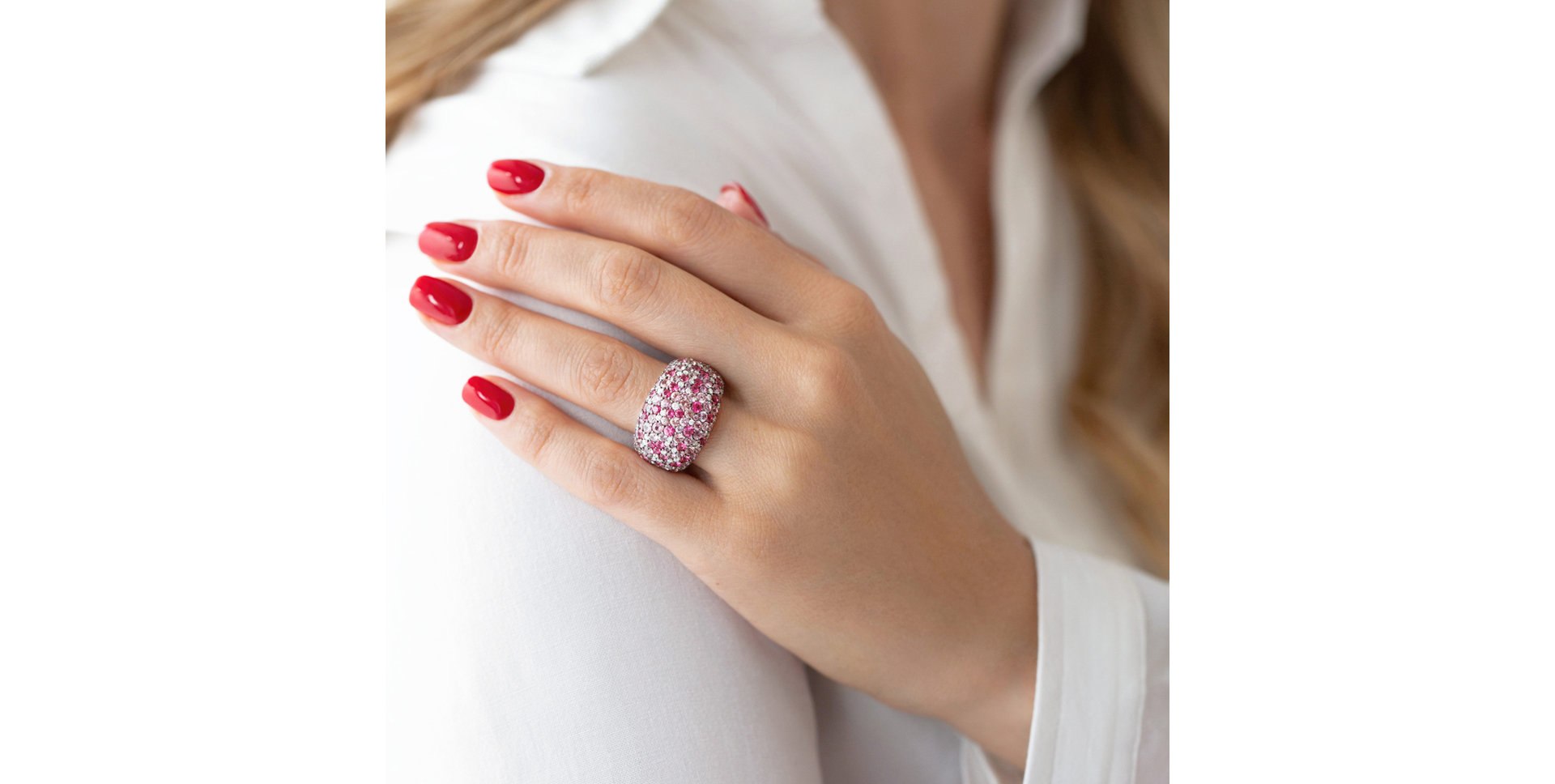 Prsteň s diamantmi, zafírmi a spinelmi Star Kingdom