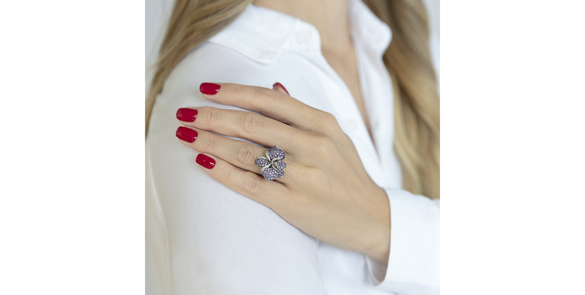 Prsteň s diamantmi a zafírmi Samantha