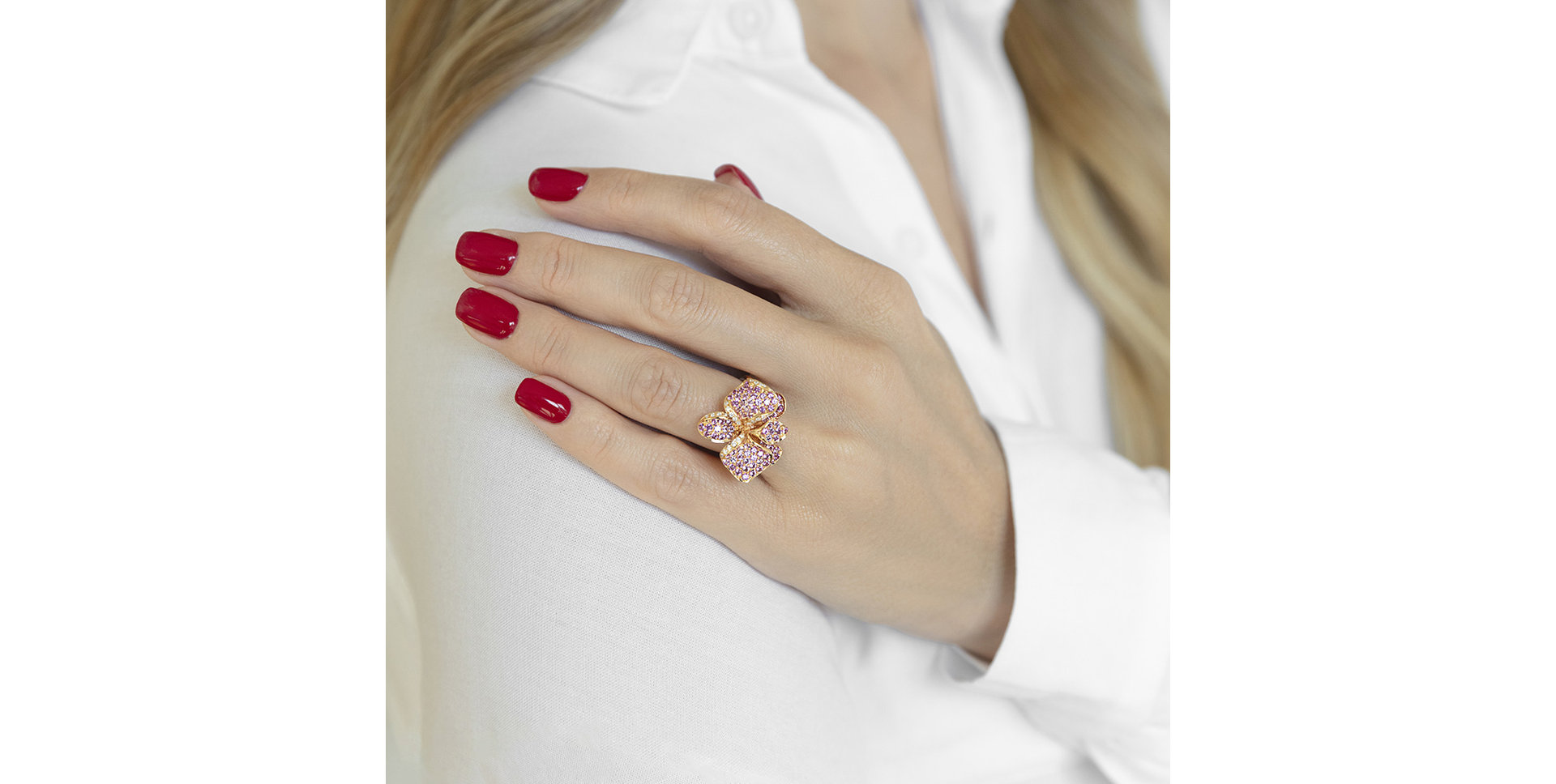 Prsteň s diamantmi a zafírmi Samantha