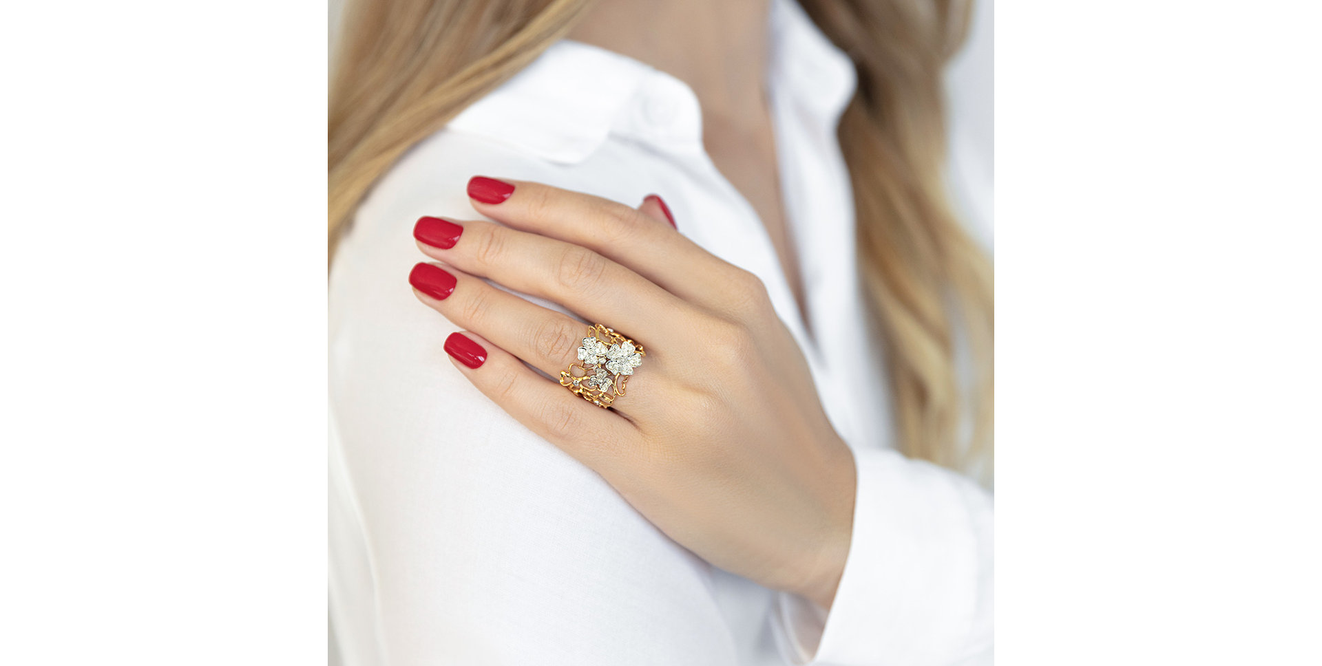 Prsteň s diamantmi Gold Garden