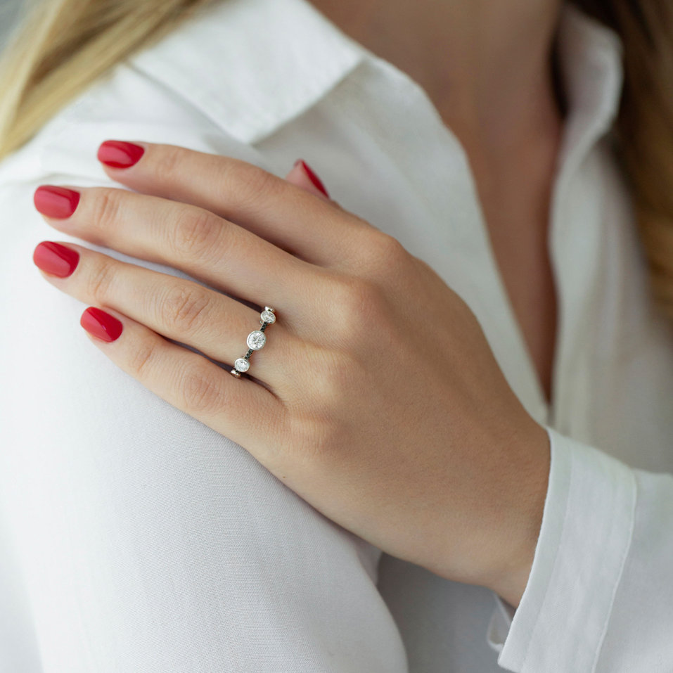 Prsteň s čiernymi diamantmi Galaxy of Passion