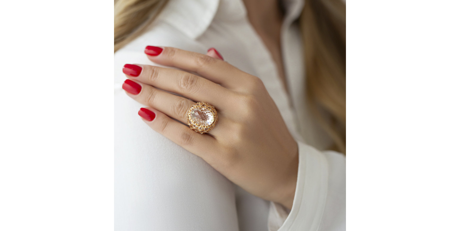 Prsteň s morganitmi a diamantmi Venus Dream