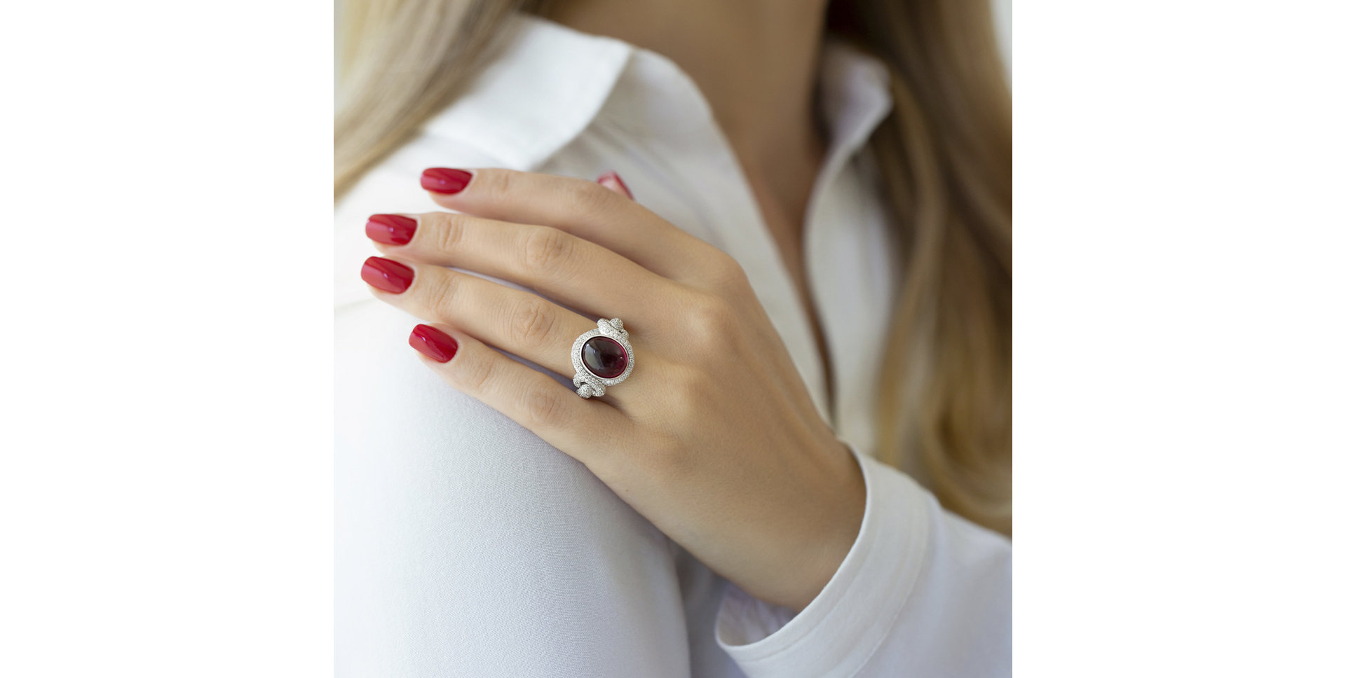 Prsteň s rubínom a diamantmi Red Heaven