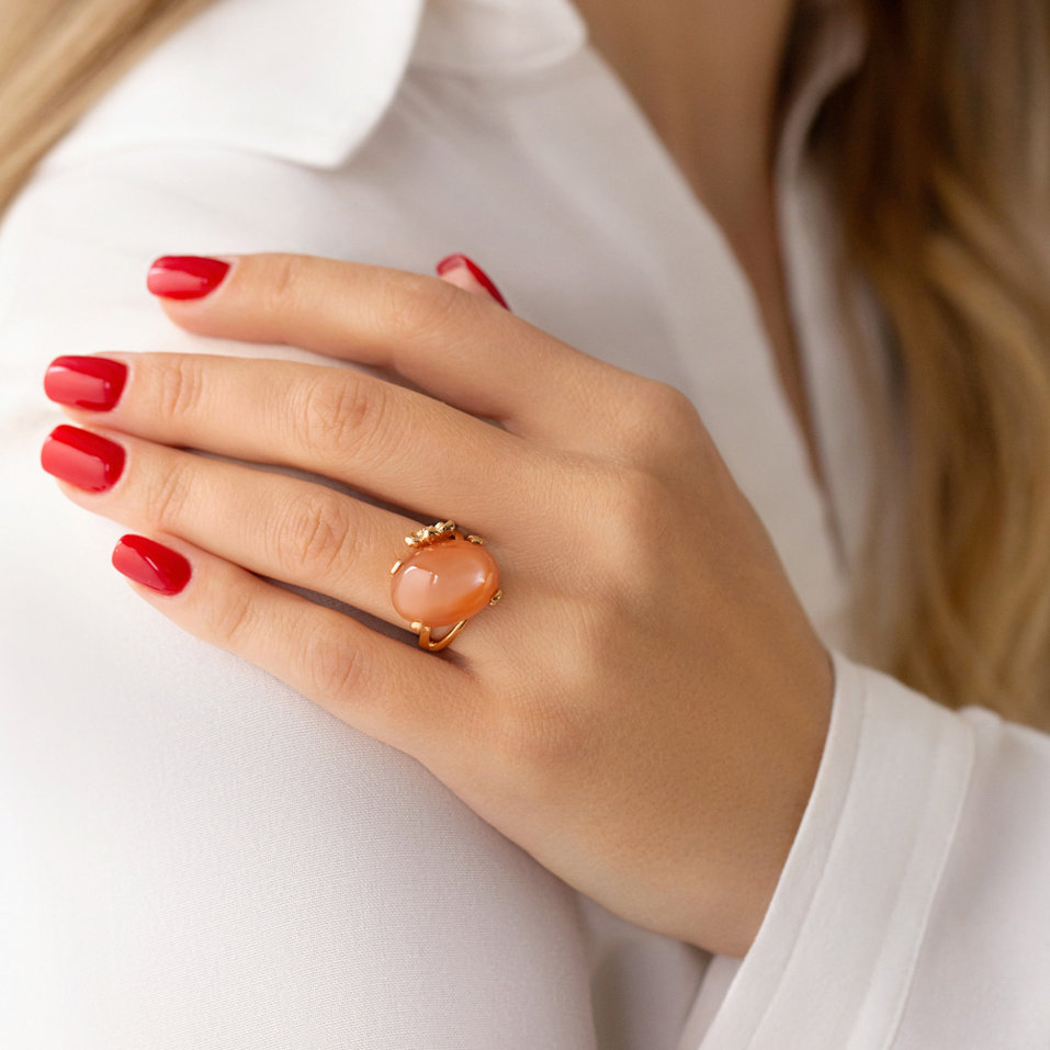 Prsteň s mesačným kameňom a diamantmi Romantic Desire