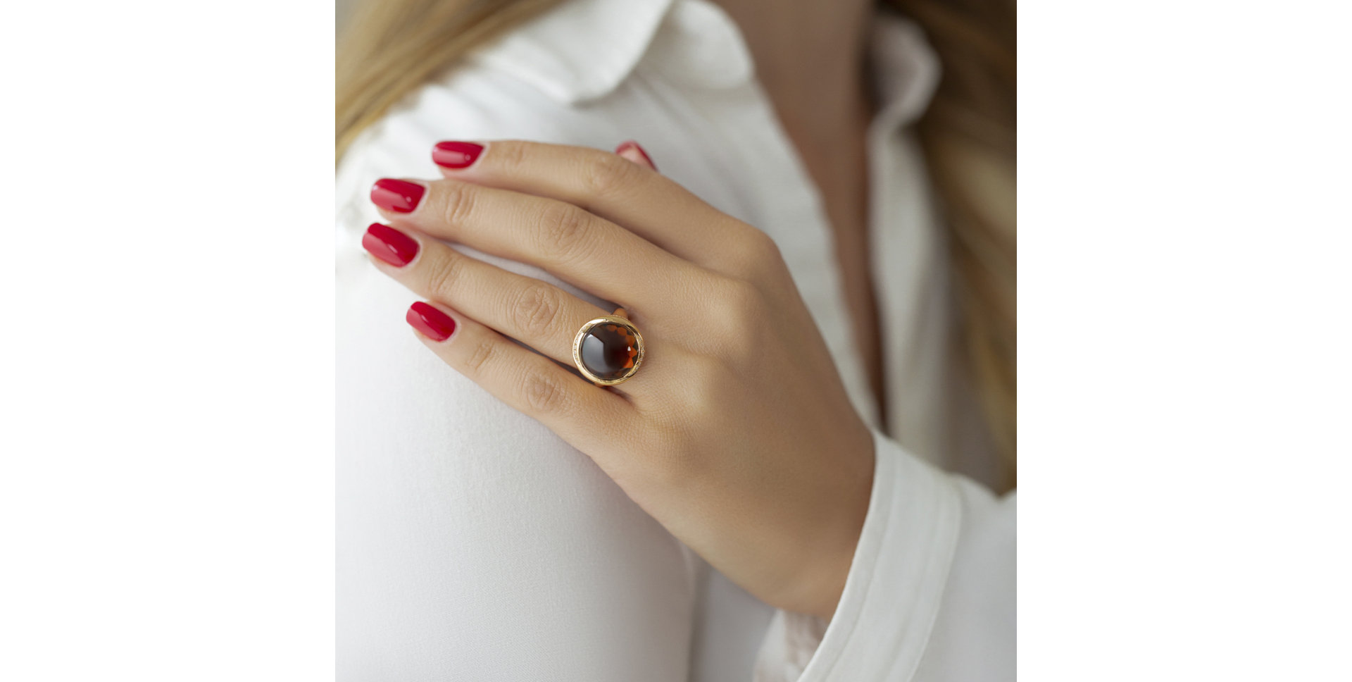 Prsteň s quartzom a diamantmi Gentility Sin