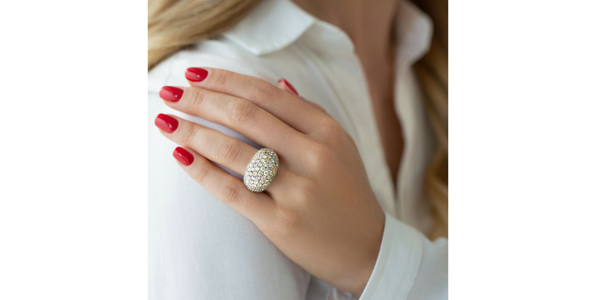 Prsteň s hnedými a žltými diamantmi Andromeda Poem