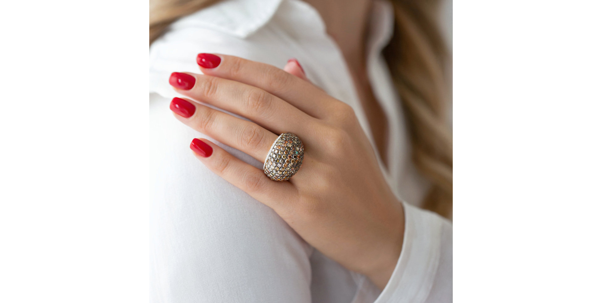 Prsteň s bielymi a hnedými diamantmi Diamond Heaven