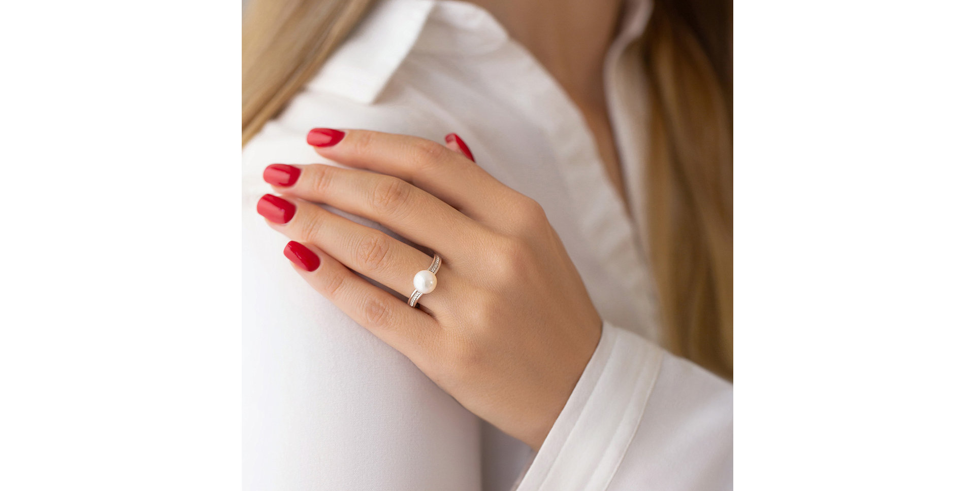 Prsteň s perlou a diamantmi Poseidon Decisions