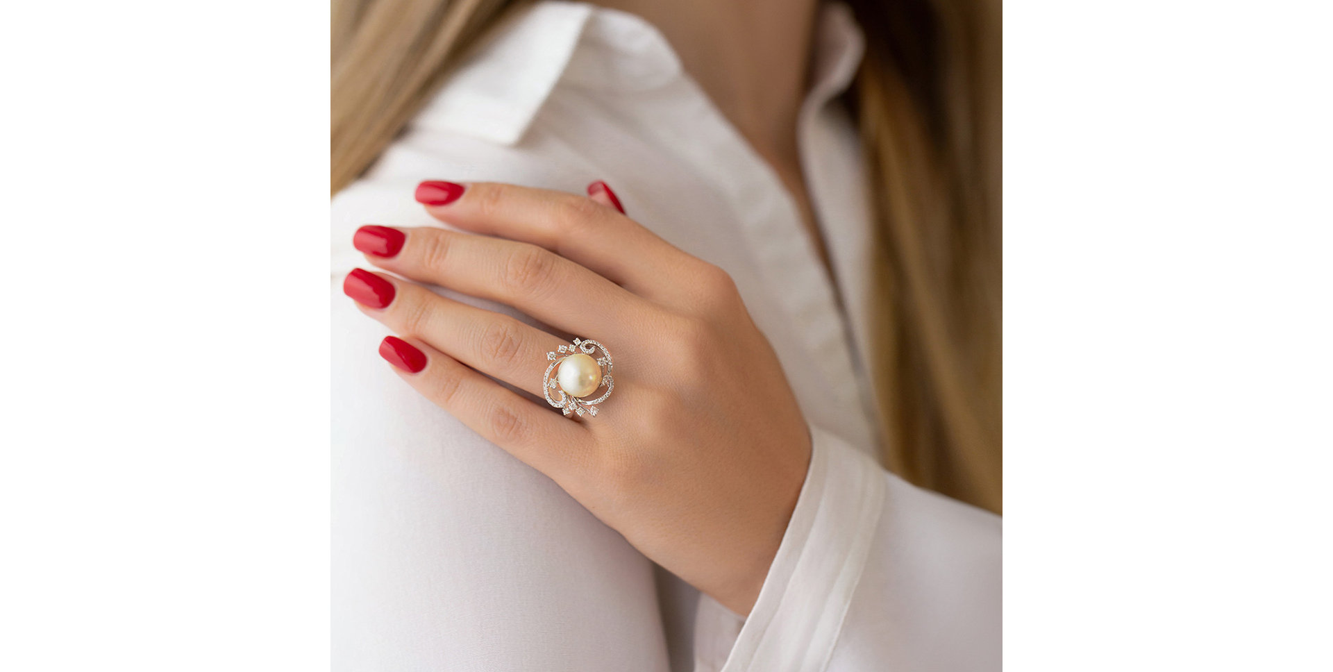 Prsteň s perlou a diamantmi No Suprises