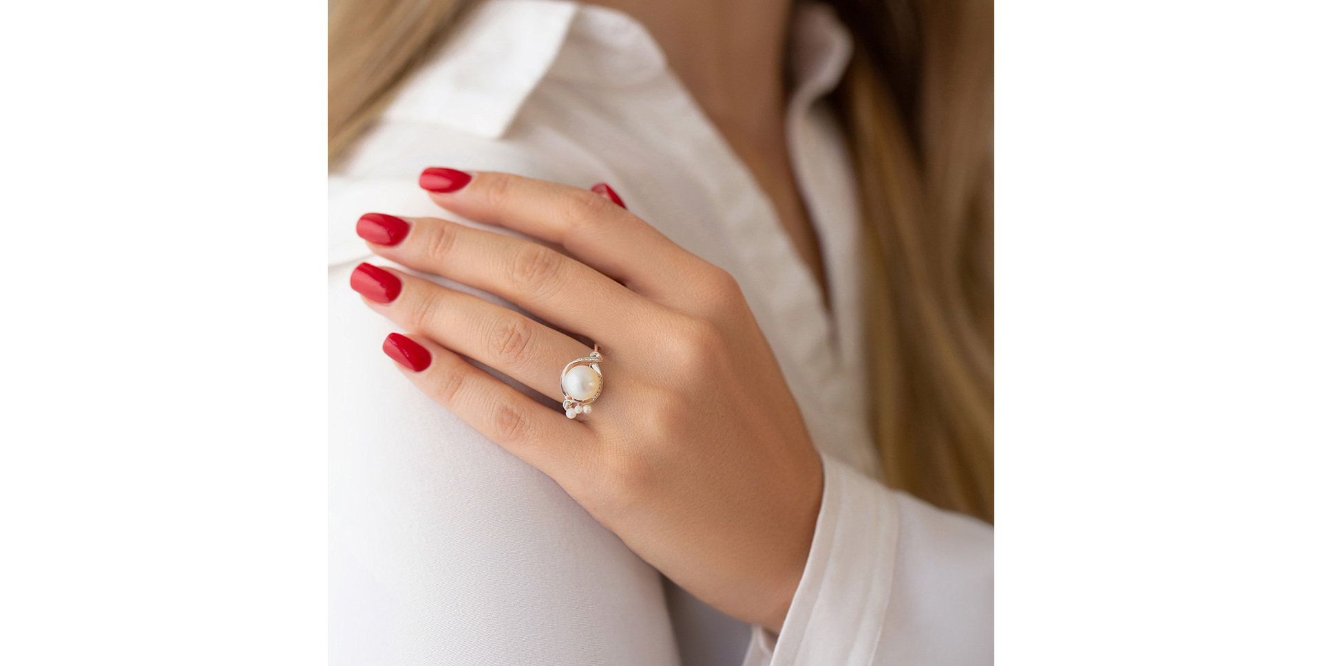 Prsteň s perlou a diamantmi Princess Pearl