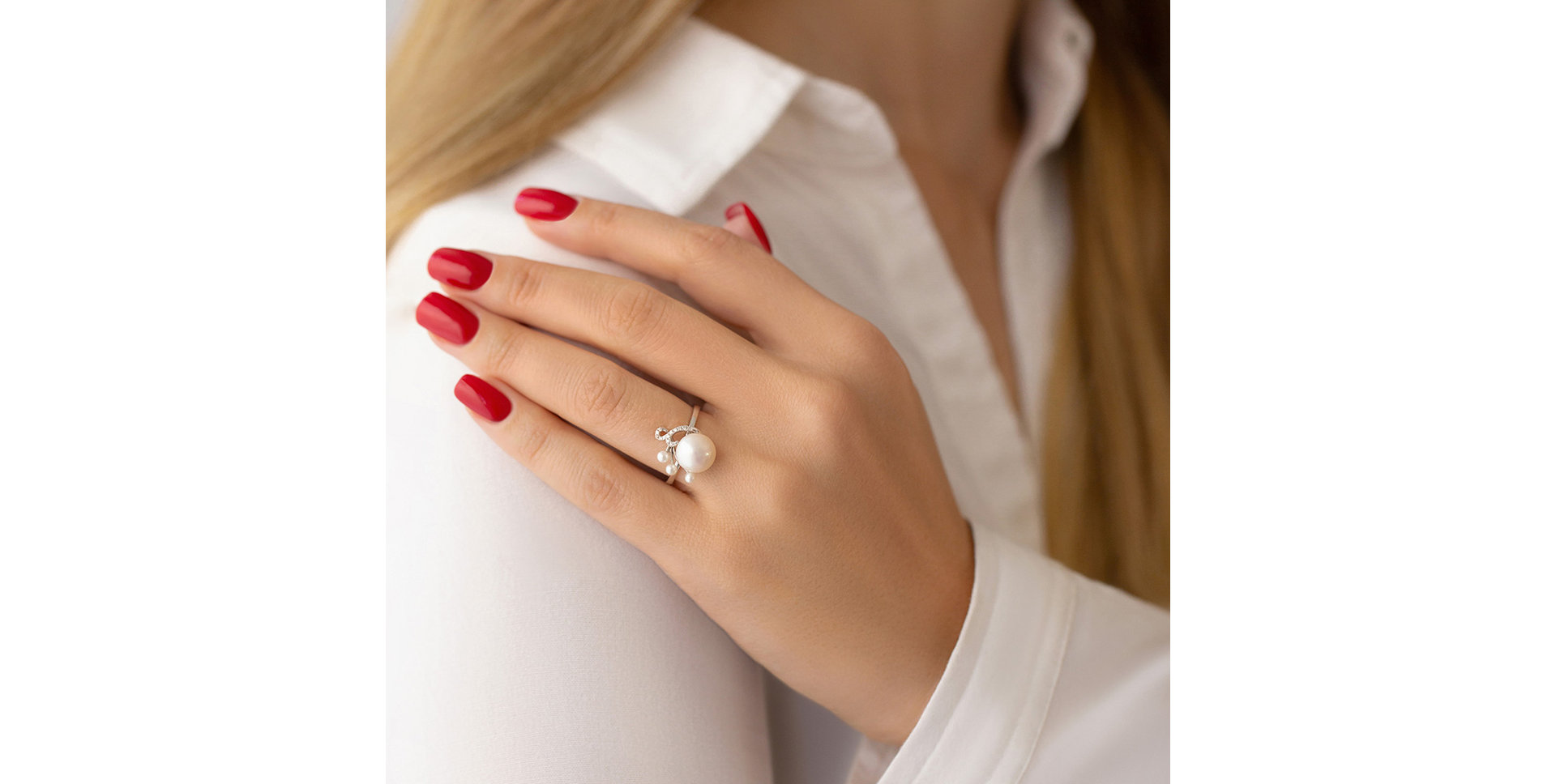 Prsteň s perlou a diamantmi Nymph Miracle