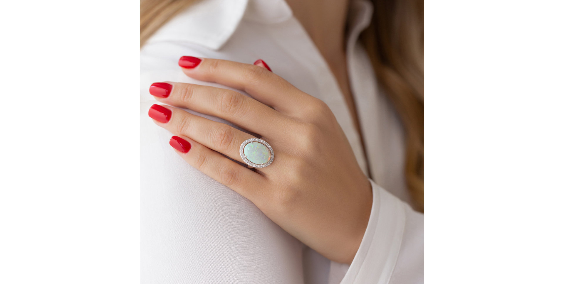 Prsteň s opálom a diamantmi Kacper