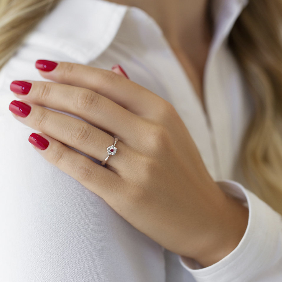 Prsteň s diamantmi a zafírom Midnight Fantasy