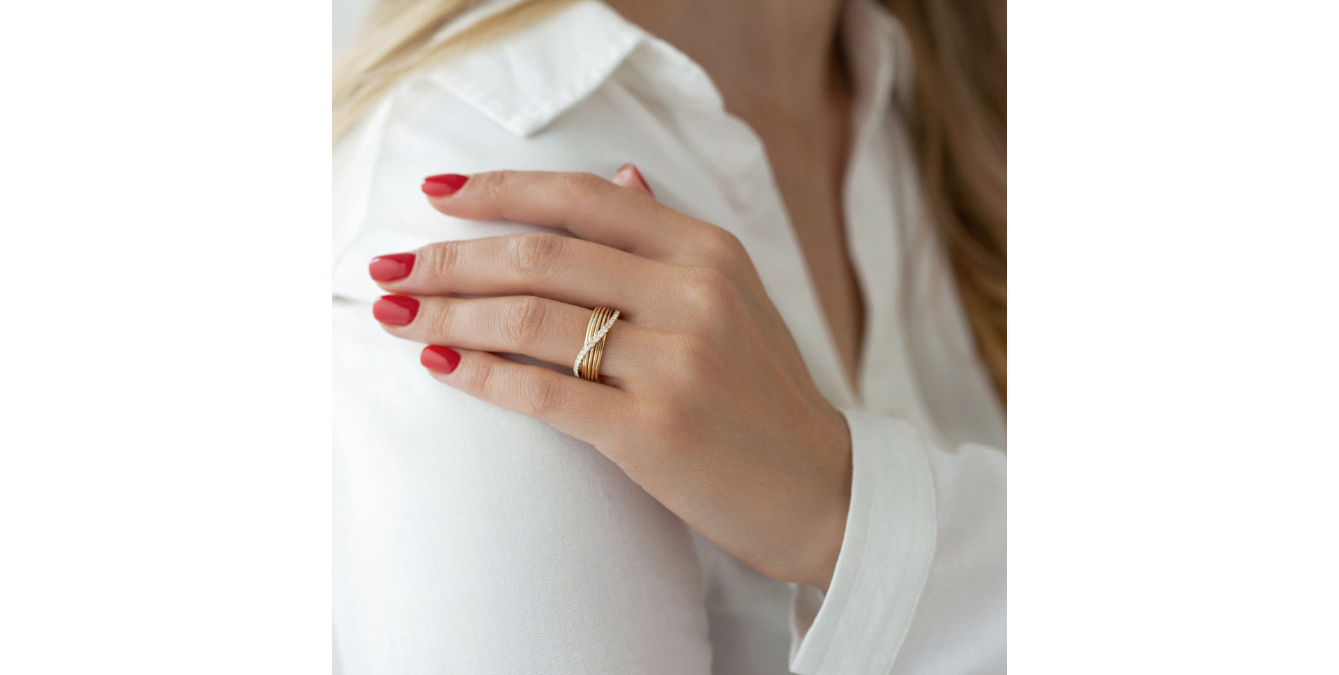 Prsteň s diamantmi Orion Ribbon