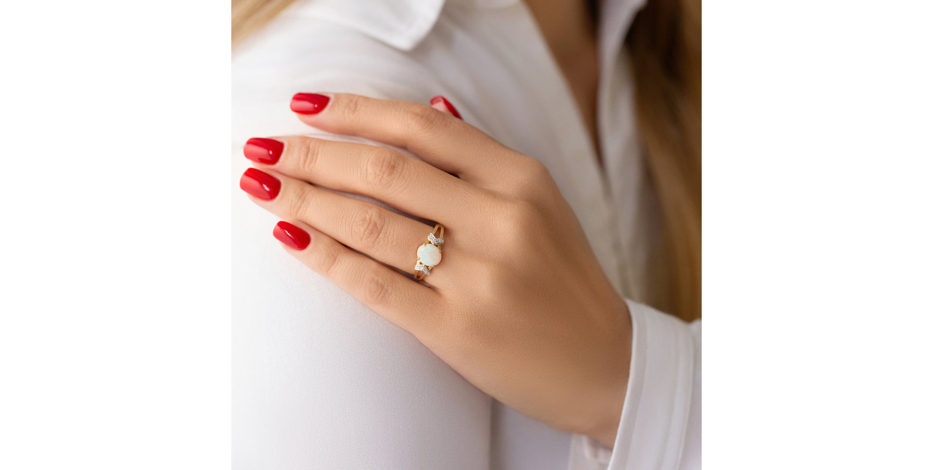 Prsteň s opálom a diamantmi Kendra Strange