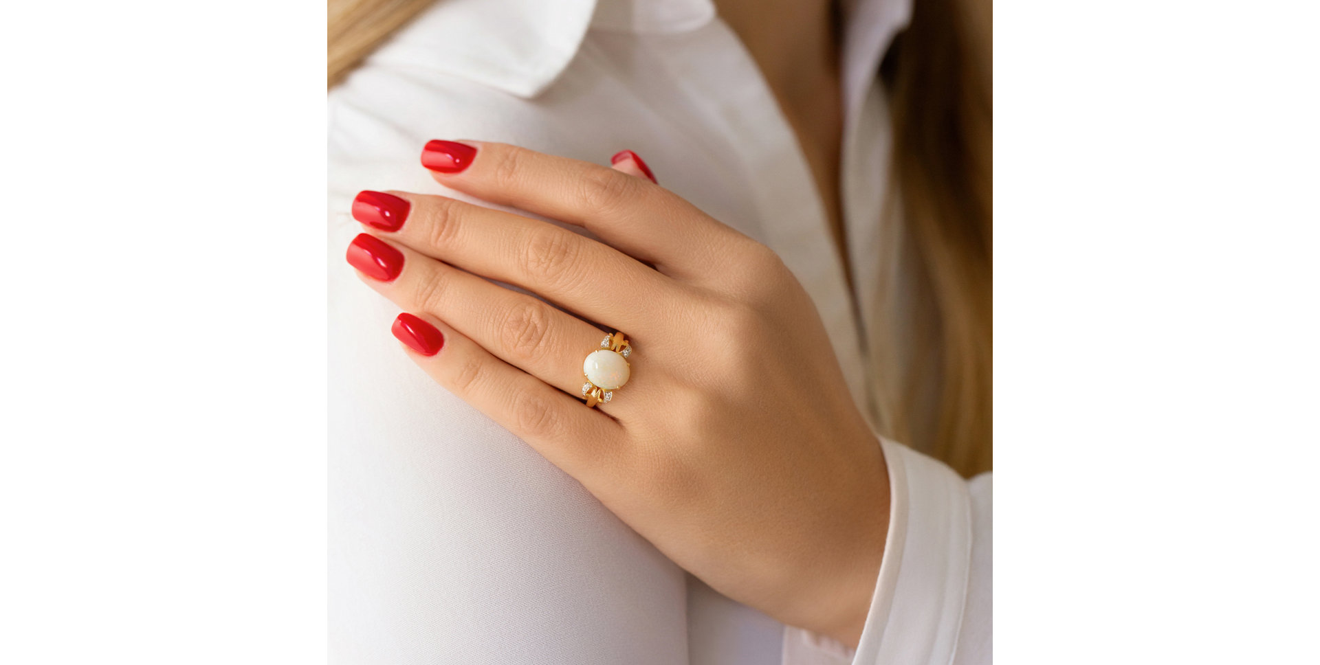 Prsteň s opálom a diamantmi My Dignity