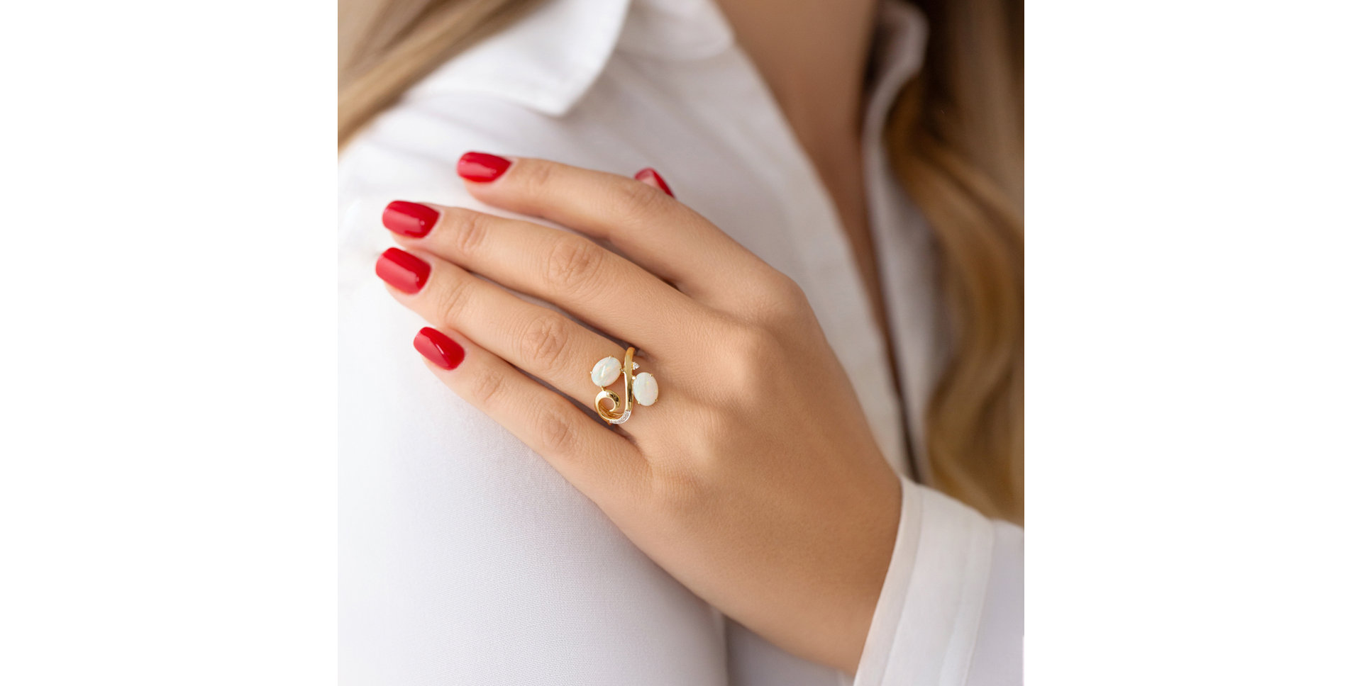 Prsteň s diamantmi a opálom Your Property