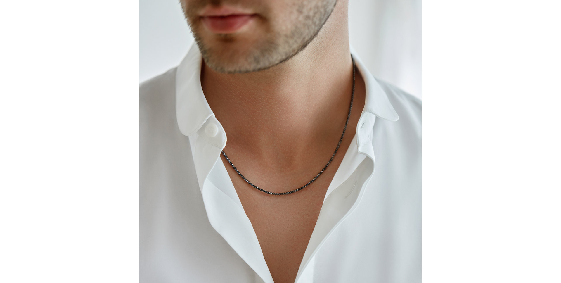 Náhrdelník s čiernymi diamantmi Night Jewel