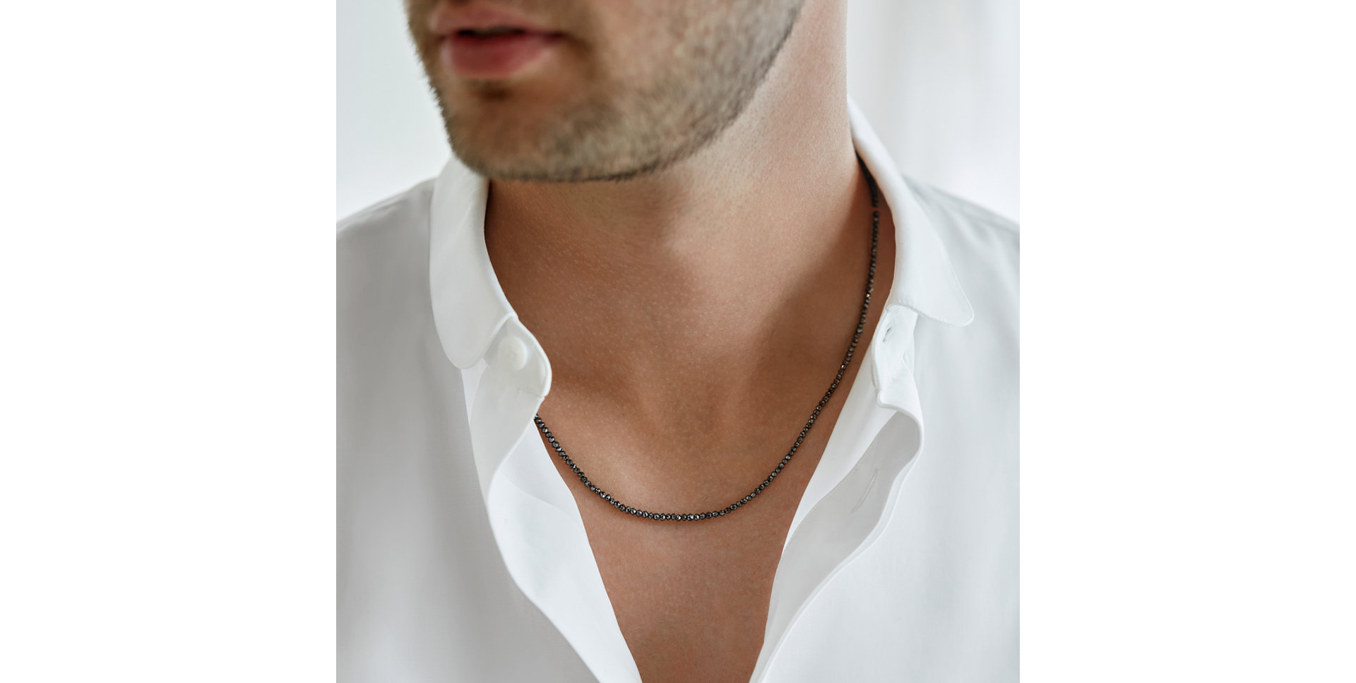 Náhrdelník s čiernymi diamantmi Night Jewel