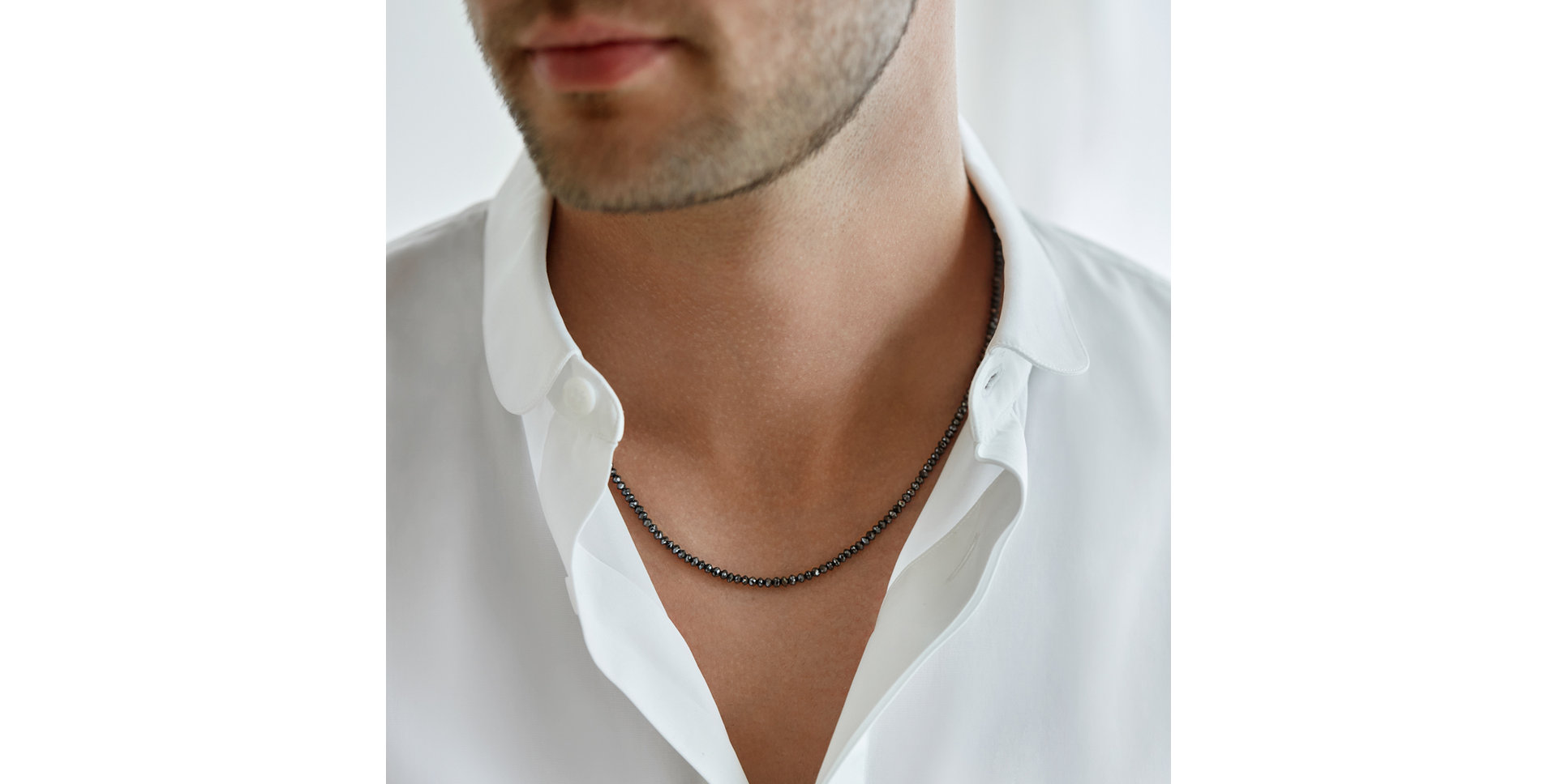 Náhrdelník s čiernymi diamantmi Night Jewel