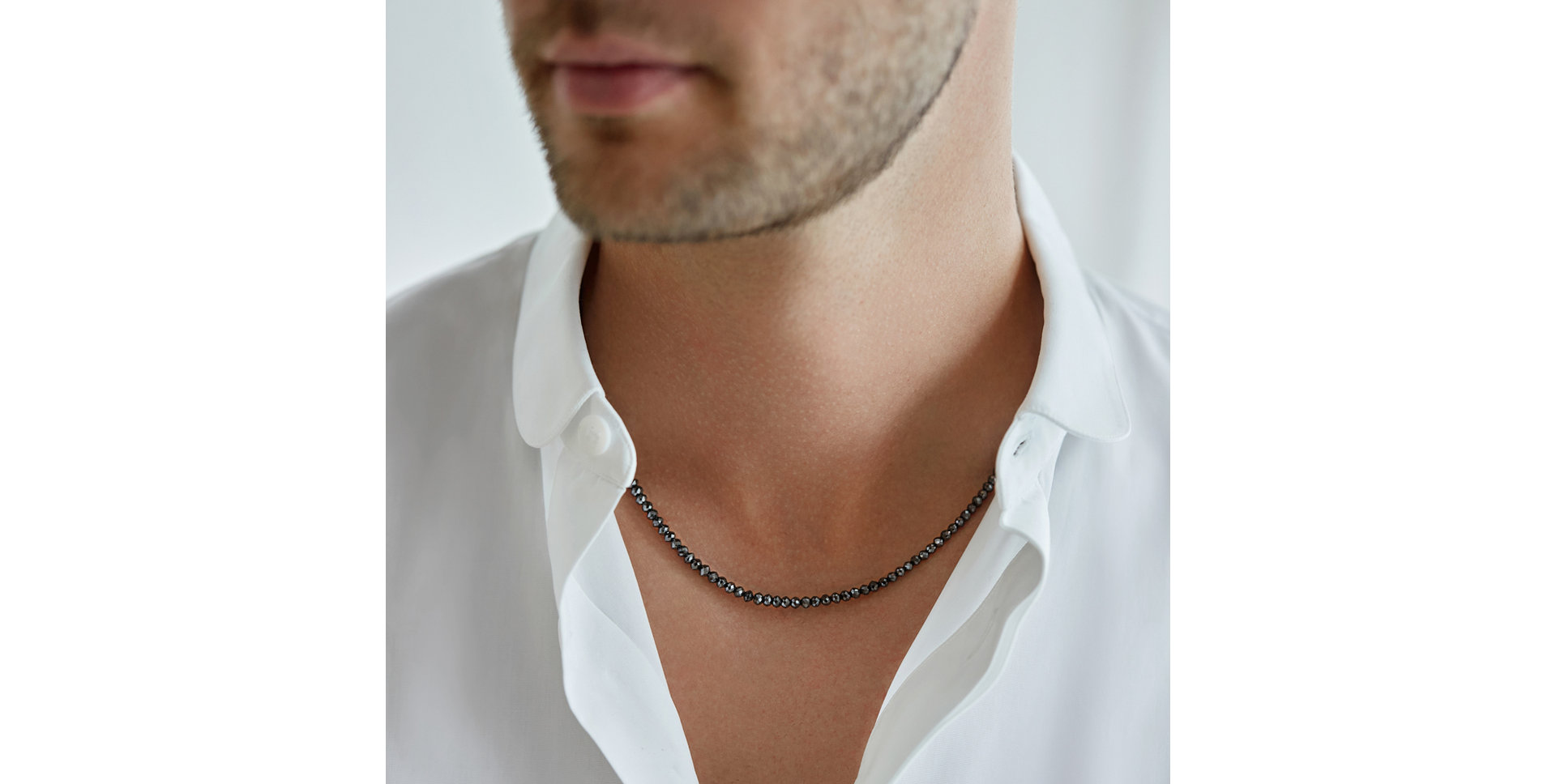 Náhrdelník s čiernymi diamantmi Night Jewel