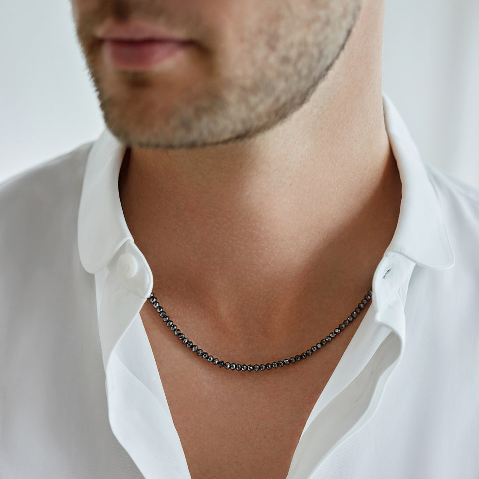 Náhrdelník s čiernymi diamantmi Night Jewel