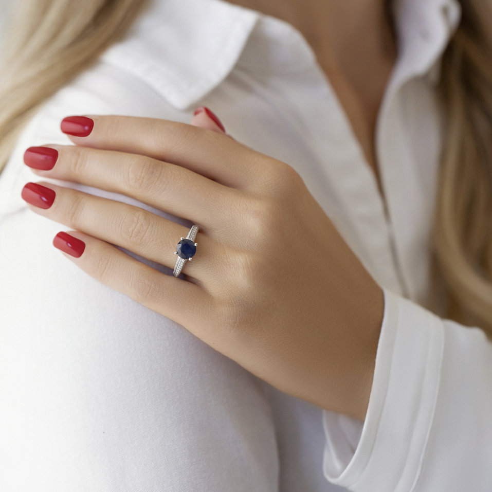 Prsteň s zafírom a diamantmi Las Vegas Miracle