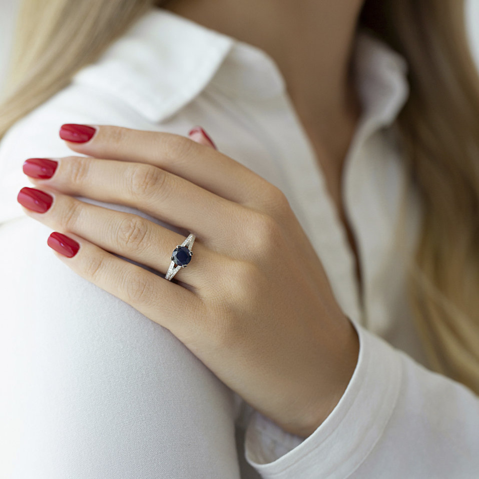 Prsteň s zafírom a diamantmi Las Vegas Sky