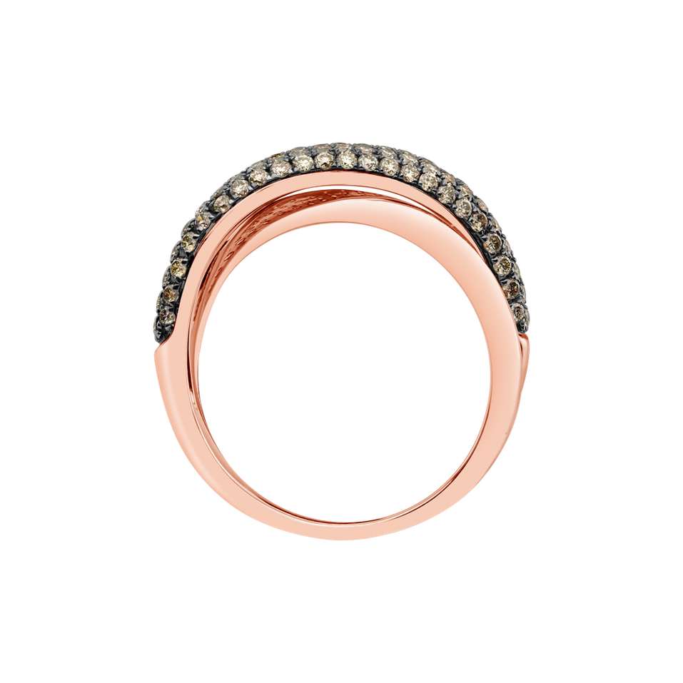 Prsteň s hnedými diamantmi Star Labyrinth