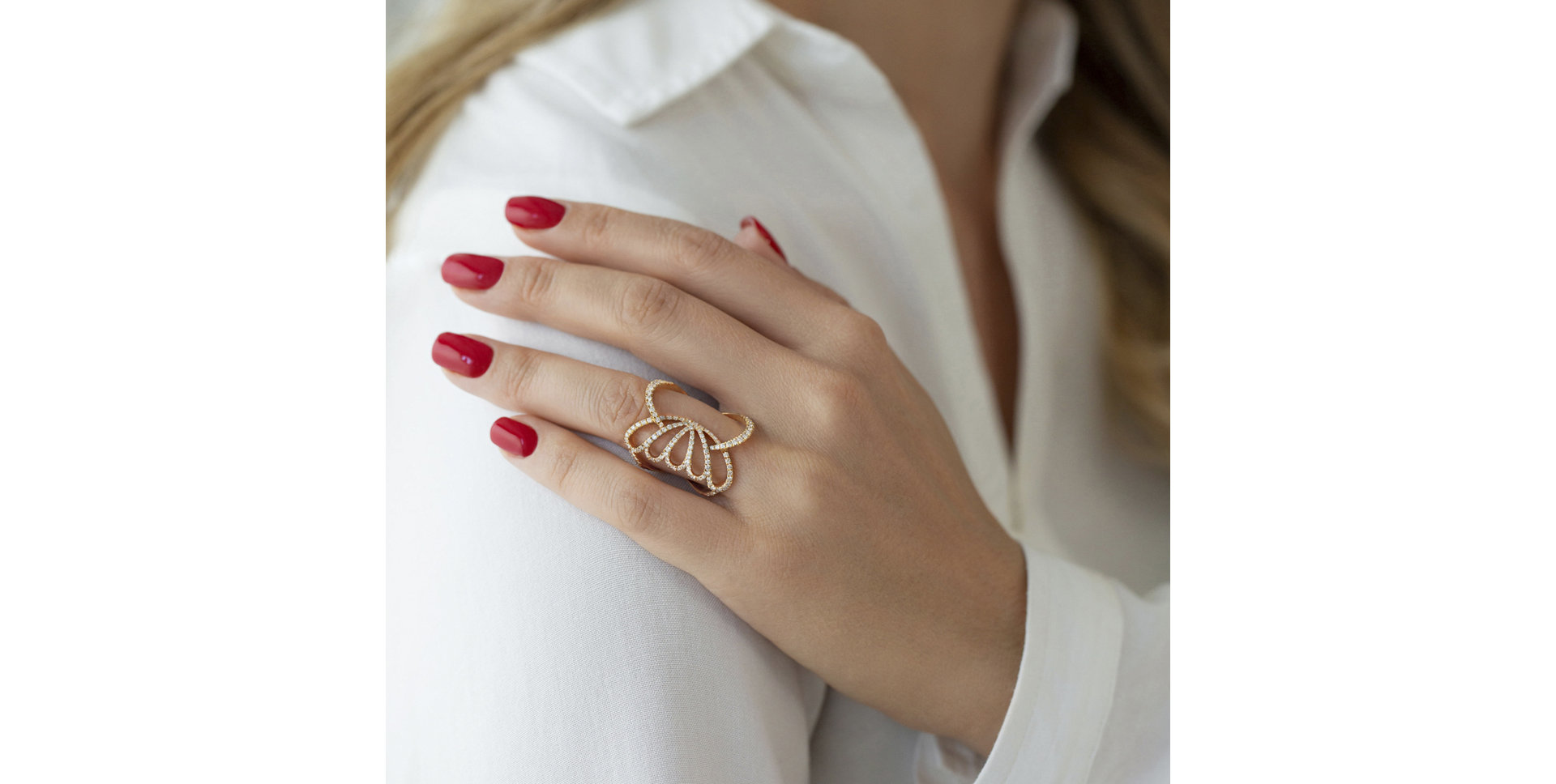 Prsteň s diamantmi Charming Butterfly