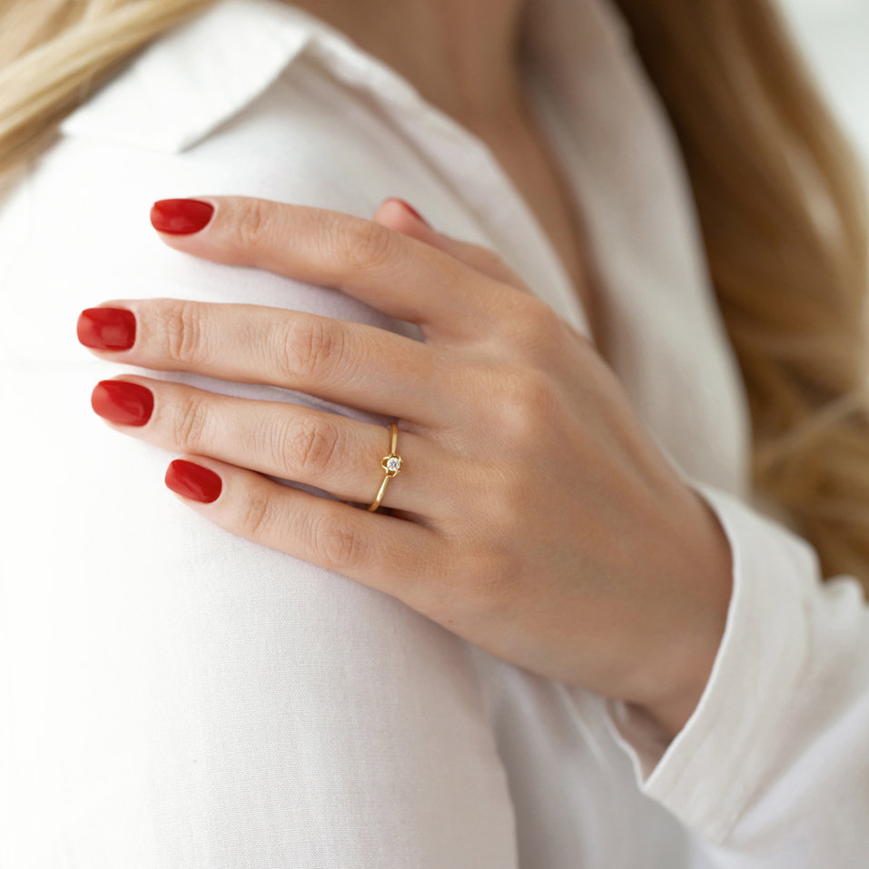 Prsteň s diamantom Guardian Kiss