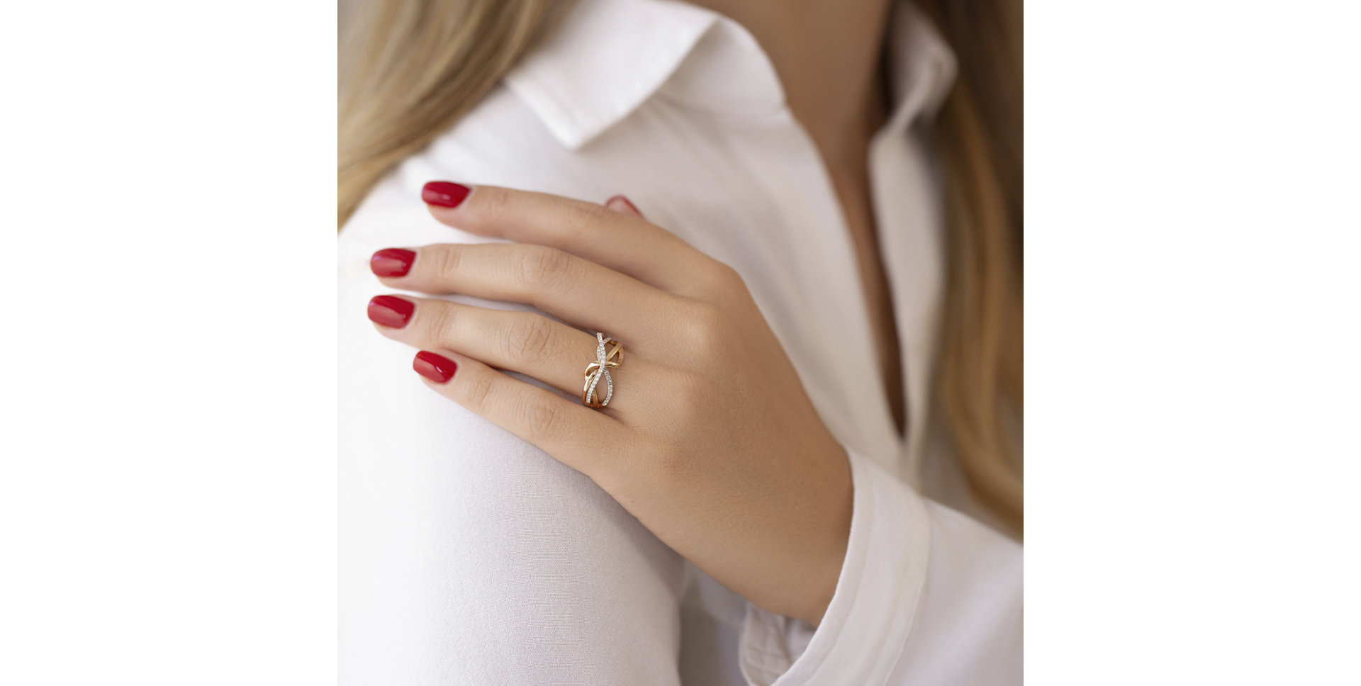 Prsteň s diamantmi Sunny Ribbon