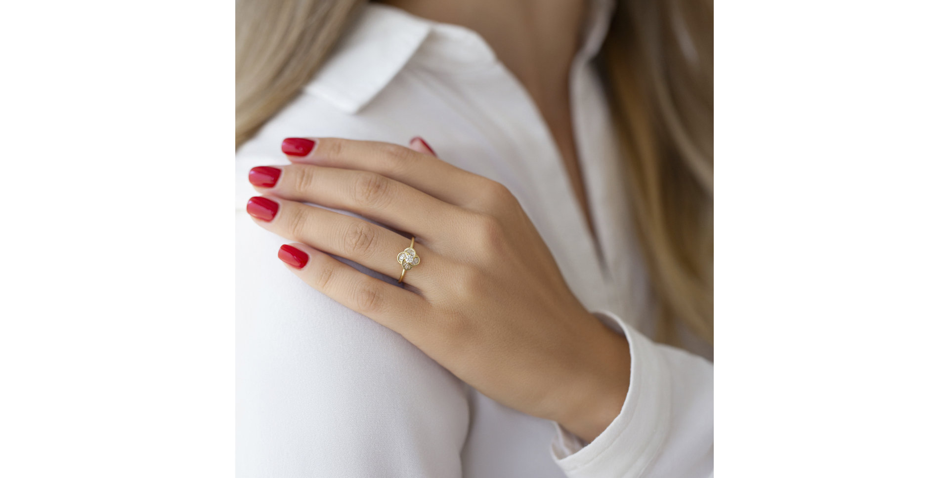 Prsteň s diamantmi Sparkling Blossom