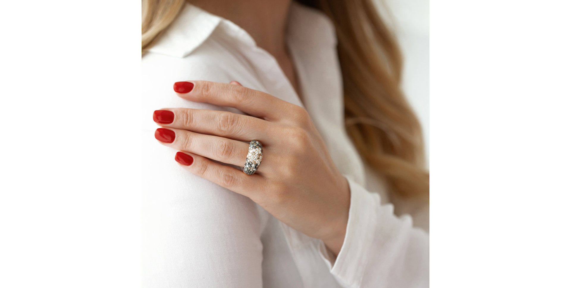 Prsteň s ružovými,hnedými a čiernymi diamantmi Inferno Miracle