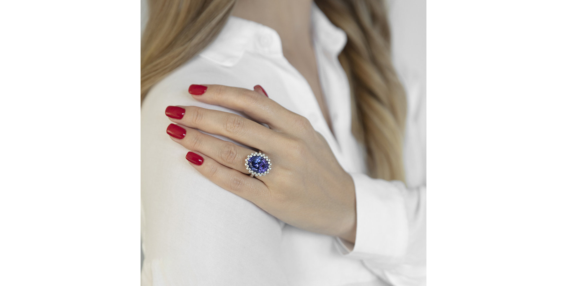 Prsteň s tanzanitom a diamantmi Eternal Sky