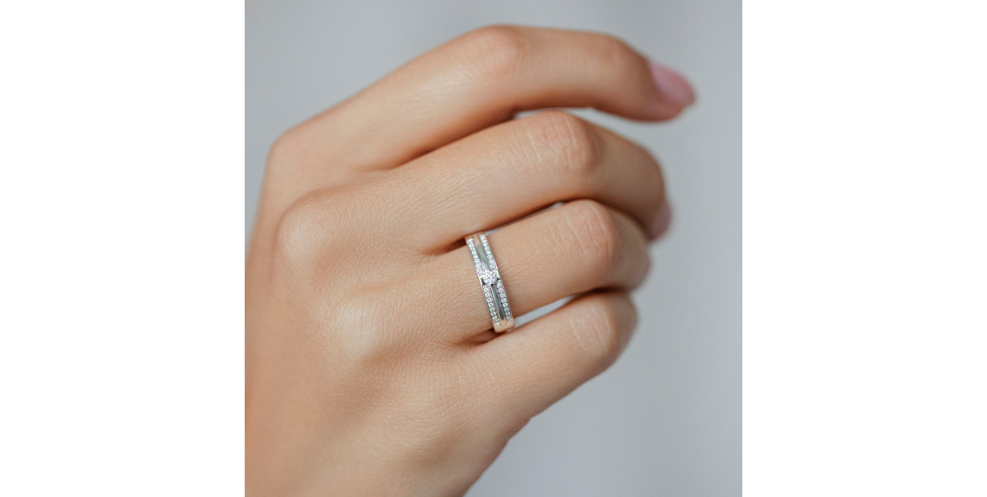 Prsteň s bielymi a hnedými diamantmi Shine Andromeda