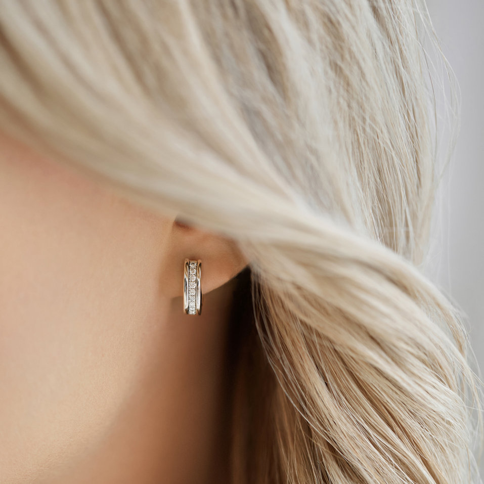 Náušnice s hnedými diamantmi Ray of Light