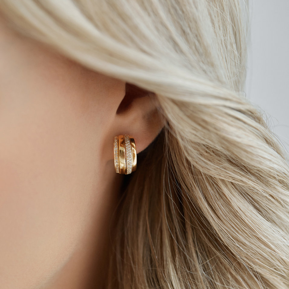 Náušnice s hnedými diamantmi Exquisite Feeling