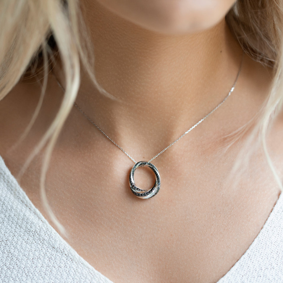 Přívěsok s čiernymi diamantmi Posh Brilliance