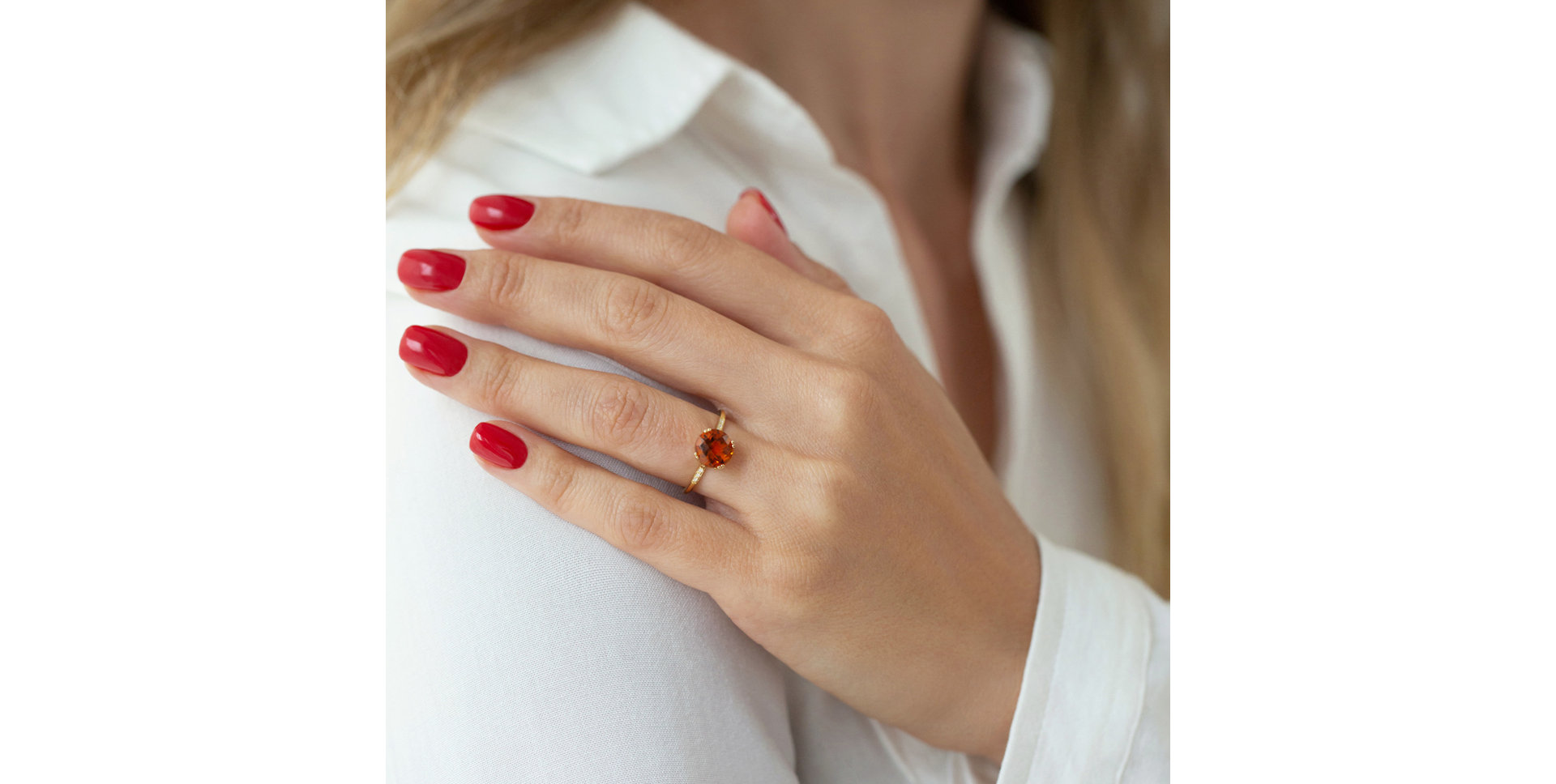 Prsteň s citrínom a diamantmi Hartford