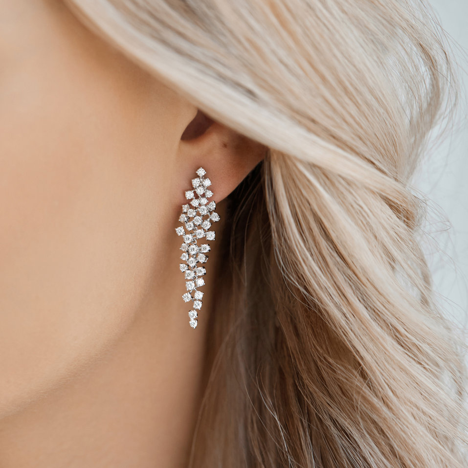 Náušnice s diamantmi Sparkling Waterfall