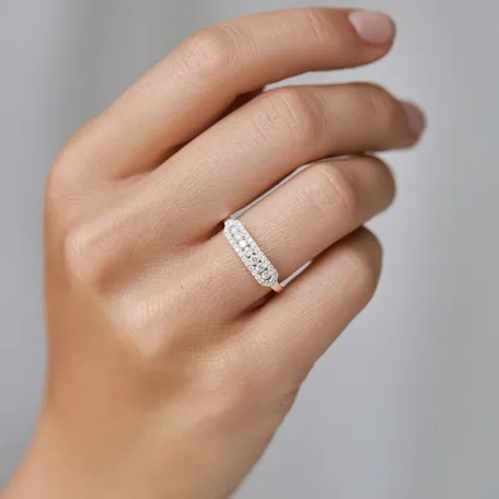 Prsteň s diamantmi a rubínmi Bright Life