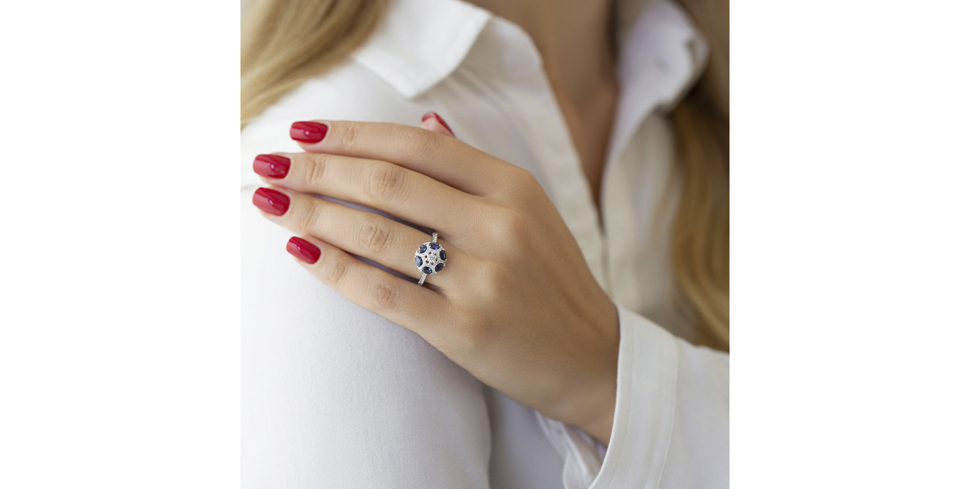 Prsteň s diamantmi a zafírmi Camila