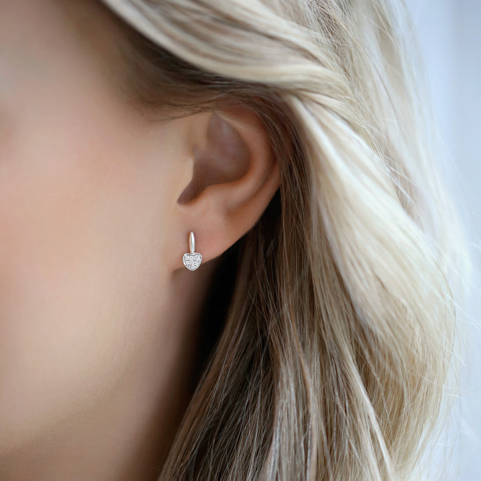 Náušnice s diamantmi a rubínmi Love Ray