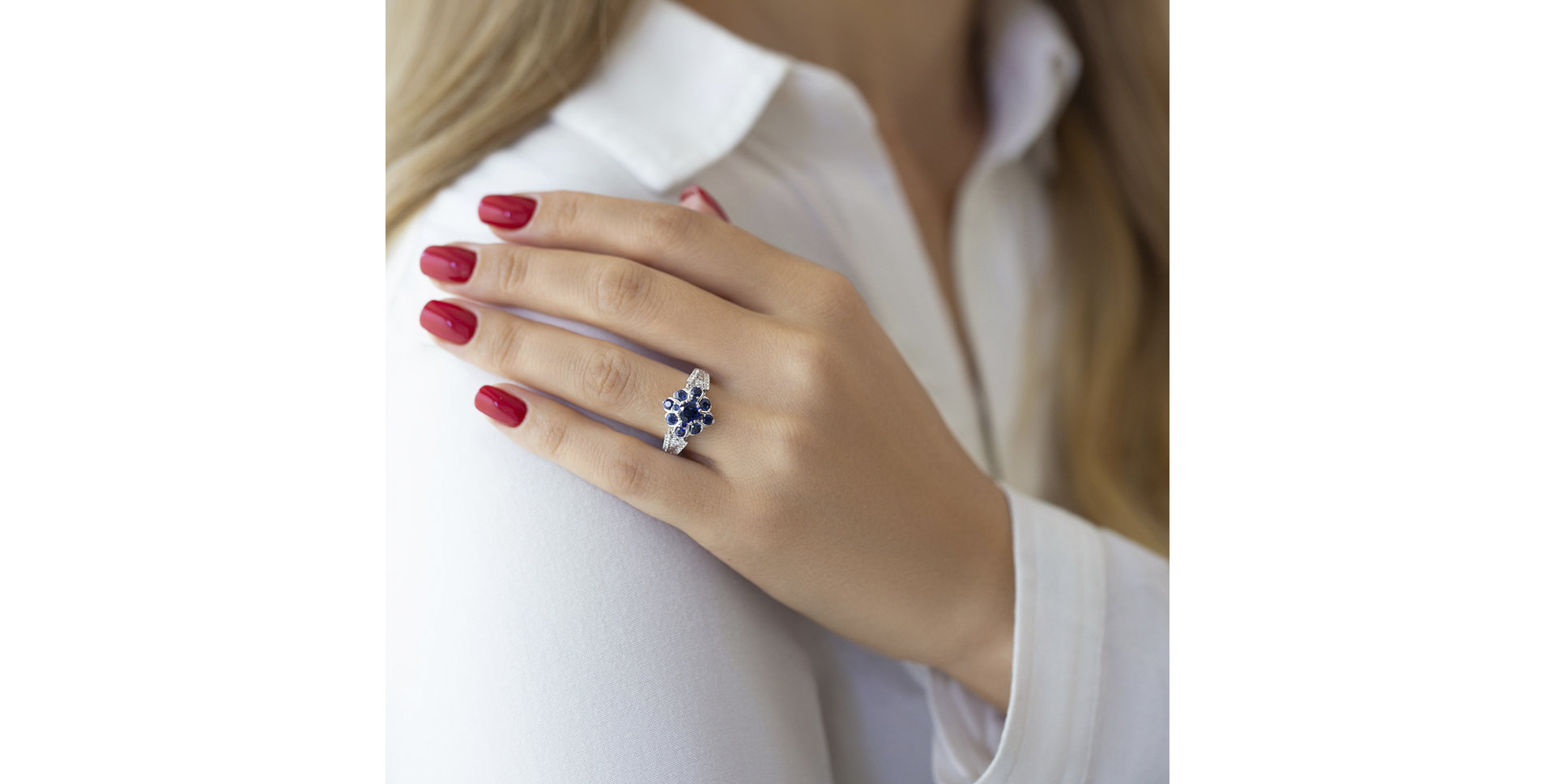 Prsteň so zafírmi a diamantmi Sapphire Kingdom