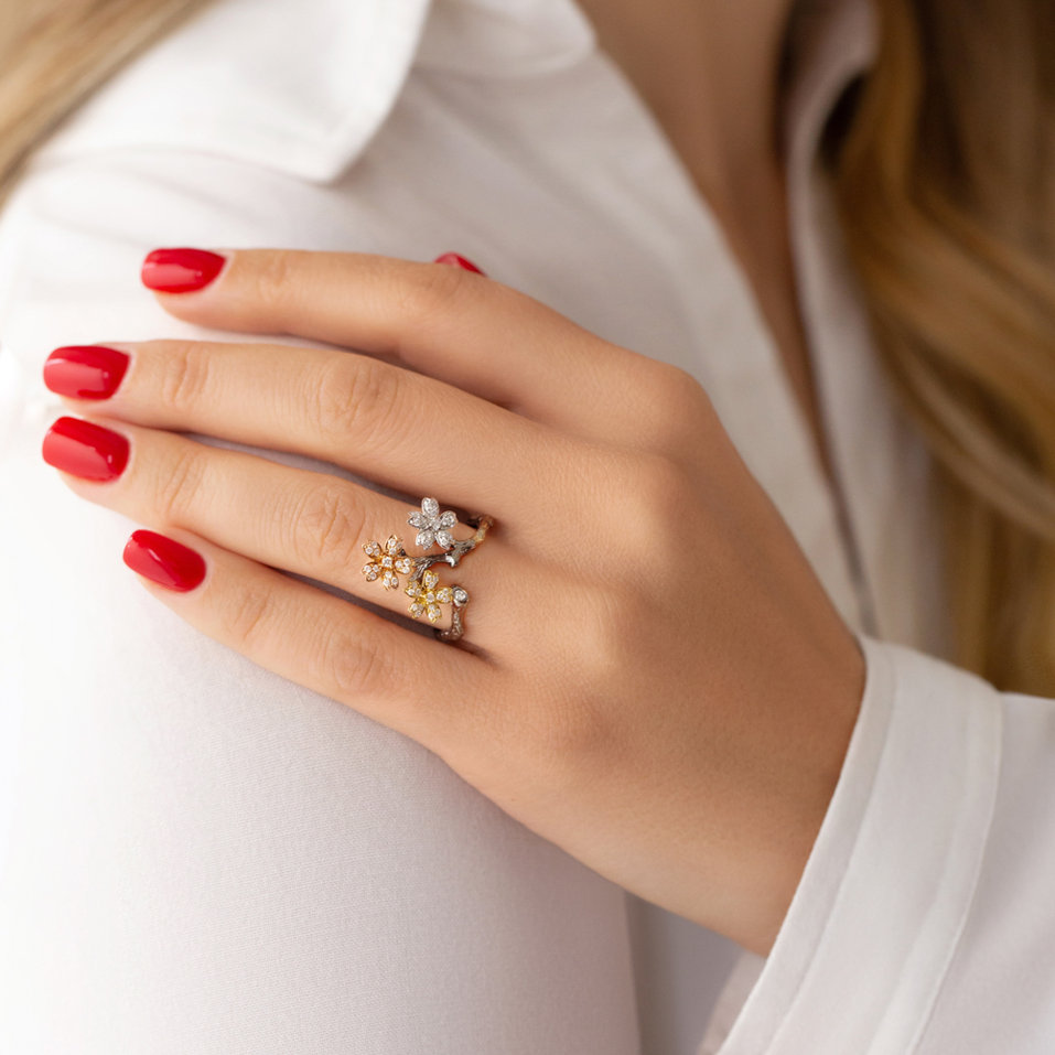 Prsteň s diamantmi Magic Garden